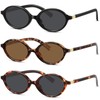 KUGUAOK Retro Oval Sunglasses for Women Trendy Small Frame 90s