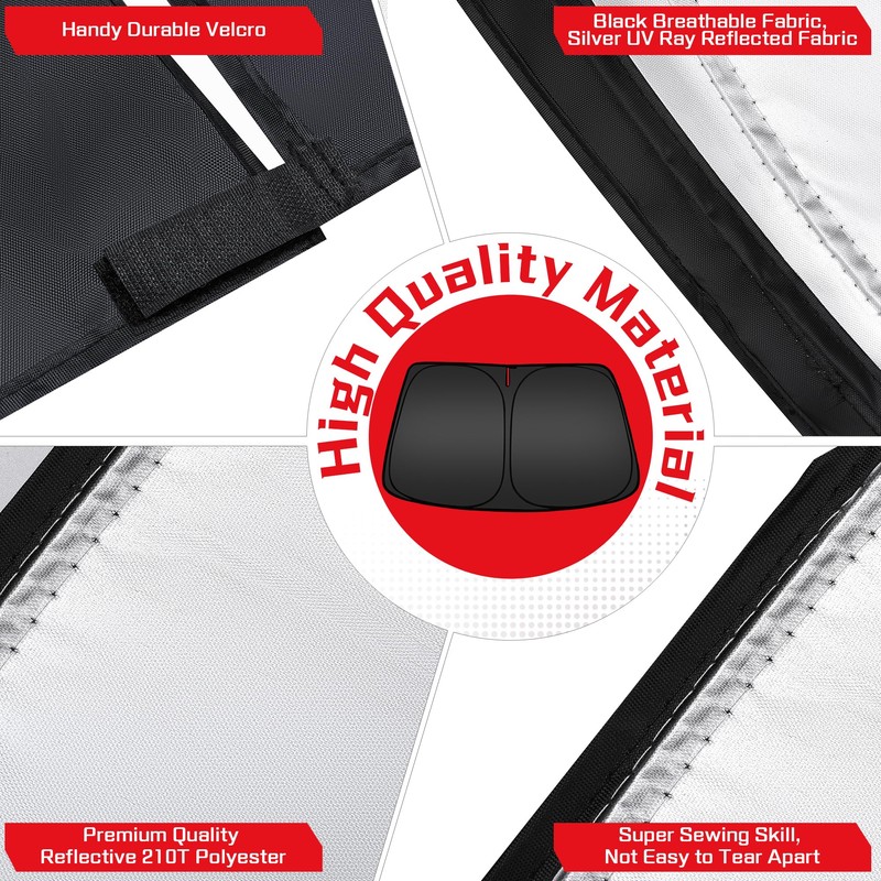 ARISMOTOR Windshield Sun Shade for Toyota Tundra (Limited, SR5, Platinum,