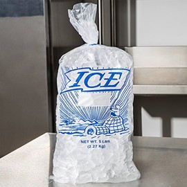 5 lb. Clear Plastic Ice Bag with Igloo Graphic - 1000/Bundle