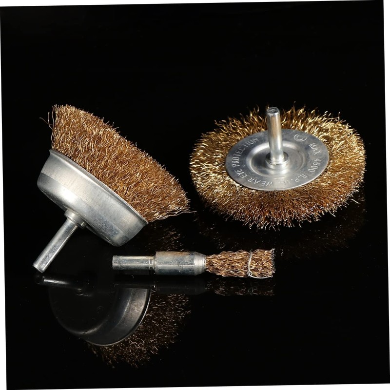 Baluue 4pcs Wire Wheel Brush Polishing and Cleaning Abrasive Rotary