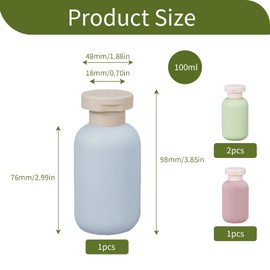 SoeUyd Pack of 4 Travel Bottles for Filling, Shampoo Bottles for Filling, Travel Bottles for Filling, Storage Bags and Label Stickers, Storage of Toiletries (100 ml)