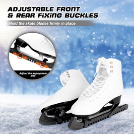 BOOSTEADY Ice Skate Protector, Adjustable Spade Protection, Blade Protectors for Ice Hockey Skates, 1 Pair of Ice Skate Protective Covers, Black