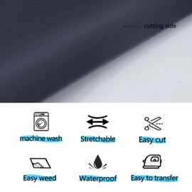 guangyintong Reflective Black Heat Transfer Vinyl HTV Rolls, 12" x 8ft Reflective Iron on Vinyl for T-Shirts, Black HTV Vinyl for All Cutter Machine Easy to Cut & Weed for HTV DIY Design