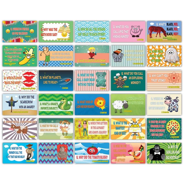 Creanoso Silly and Hilarious Lunch Box Jokes Flashcards - (30 Cards x 2 Sets) – Hilarious and Funny Note Cards for Children – Silly Jokes Cards – School Rewards – Gift Token for Kids