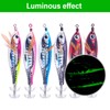 TingHaoO 6Pcs Luminous Squid Jigs Hook Shrimp Lures Baits Hard