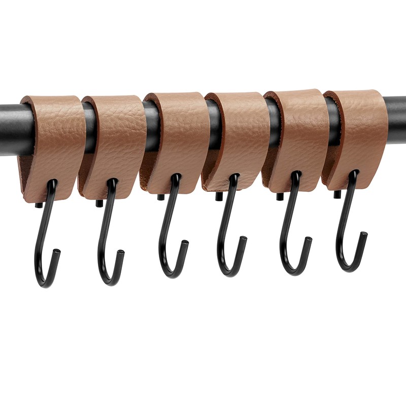 Brute Strength - Leather S Hooks for Hanging - Taupe