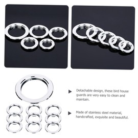 Sosoport 10pcs Stainless Steel Birdhouse Hole Guards Parrot Nest Metal Guards Stainless Steel Protective Ring for Bird Houses