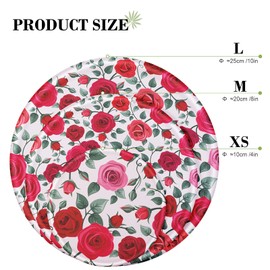 PHOGARY Food Cover Covers, Reusable Elastic Fabric Covers, Multipurpose Food Storage Covers, Pack of 3, Rose Pattern