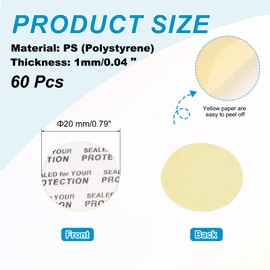 PATIKIL 20 mm Schaumstoff-Deckeleinlage, 60 Stück, selbstklebend, rund, PS, druckempfindliche Dichtungen, widerstandsfähiger Manipulator für Kunststoff, Glas, Flaschenverschluss, Konserven, Fläschchen