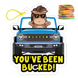 You've Been Bucked | Buck Buck Bronco | Buck Yeah Bronco Tags | Buck Bronco Tag Attach To Plastic Bronco Horse Figurine | 3.5 x 3.4 inch Size | 35 Pack