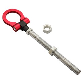 Heavy Duty Anodized Folding Tow Hooks Track Racing Towing Kits Compitable for 14-18 Jeep Cherokee, 15-24 Jeep Renegarde, 01-23 Volvo S60 S80, 14-18 RAM ProMaster OEM Bumper Emergency Tool (Red)