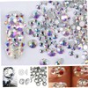OHPHCALL Shiny 1440pcs Nail Gems Charms Rhinestones Ab Crystal Flat