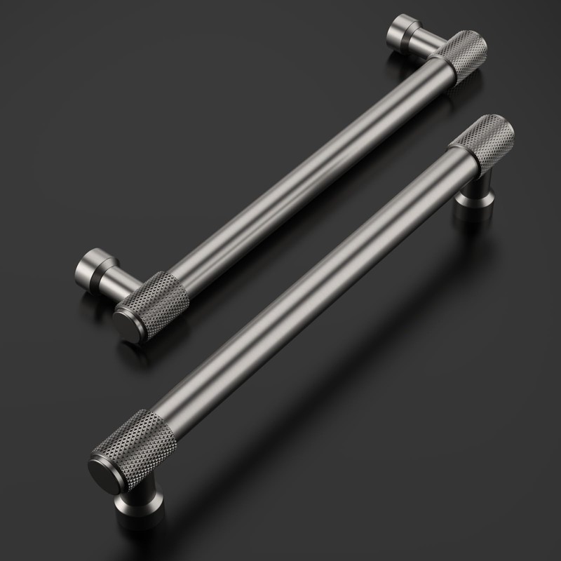 Amerdeco 10 Pack Brushed Satin Nickel Cabinet Pulls 96mm(3.75 Inch)