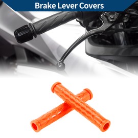 Hihaha 3/8" 10mm Universal Motorcycle Brake Lever Cover Non Slip Rubber Brake Lever Grip Sleeve for Motorcycle Scooter Bicycle Bike Orange 1pair
