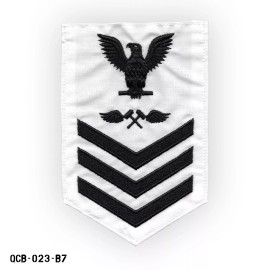 US Navy PO1 Petty Officer First Class Aviation Structural Mechanic ~ White Patch