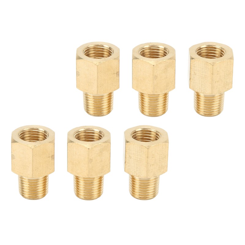 6PCs Brass Pipe Fitting Adapter 1/8 BSPT Female NPT Vehicle