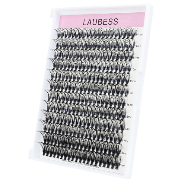 Lash Clusters LAUBESS Individual Lashes Waterproof Eyelash Clusters Mixed Tray