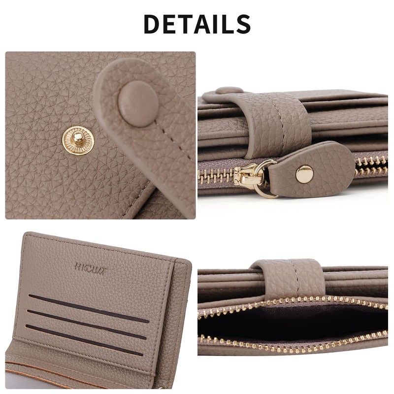 HKCLUF Small Purses for Women, Leather Wallet RFID Blocking Credit
