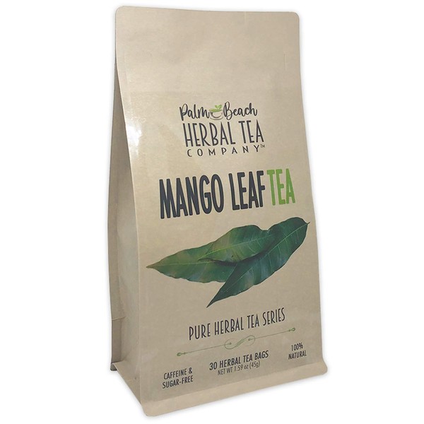Mango Leaf Tea - Pure Herbal Tea Series by Palm Beach Herbal Tea Company (30 Tea Bags) 100% Natural