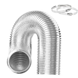 InfiniPower 4-Inch Aluminum Ducting, Dryer Vent Hose Heavy-Duty Three-Layer Protection 8-Feet Long for Heating Cooling Ventilation and Exhaust, Silver