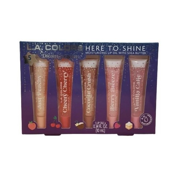 L.A. Colors Lip Oil Set – 5pc Dream to Gleam