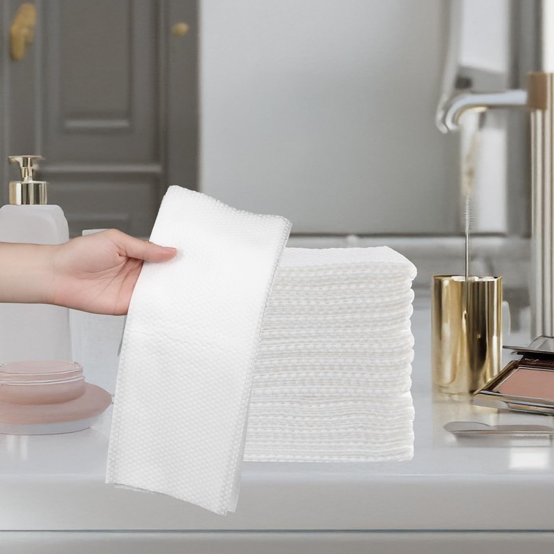 Molain 100Pcs Disposable Bath Hair Towels, 100% Cotton Absorbent Large