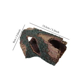 Aquarium Decaying Trunk Ornament, Resin Fake Logs Fish Tank Decor with Holes, 5.3 inch Driftwood Wood Decorations Ornament, Hollow Betta Hideout Reptile Hideaway Caves, Turtle Tree Trunk Hide Cave