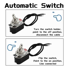 Pack of 4 Toggle Switches 12 V Micro Switch 2-Pin 6 A 120 V / 3 A 230 V Switch with Wiring for Installation in Homes Cars and Electrical Devices