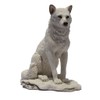 7.75 Inch Wolf Sitting in Snow Decorative Statue Figurine, White