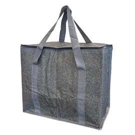 DURASACK XXXL Insulated Food Delivery Bag – 23”x14”x15” Reusable Catering Tote for Hot & Cold Food – Waterproof Thermal Carrier for Meal Transport, Grocery Runs, and Events, Gray, Pack of 3
