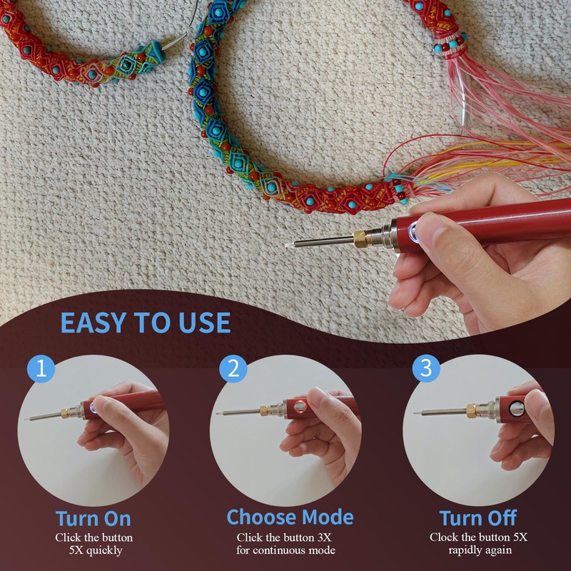 Gordepy Dual-Heating Rechargeable Thread Burner: Thread Zapper with 2 Replaceable