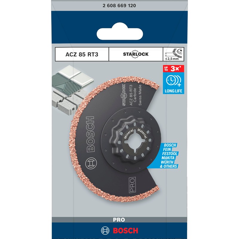 Bosch 1x PRO Multi Material ACZ 85 RT3 Multitool Blade