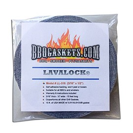 LavaLock® 3/16" x 1/2" high Temp BBQ Gasket Smoker Seal - self Stick