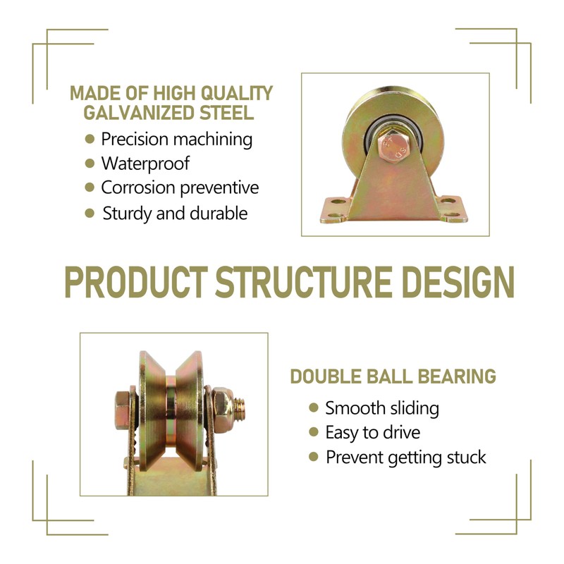 Heavy Duty 2 in V-Groove Caster Wheels for Industrial Machines