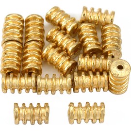 15g Bali Coil Tube Beads Gold Plated 9mm Approx 16