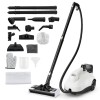 Costway 1800W Multi-Purpose Steam Cleaner with Trigger Lock Wheels &