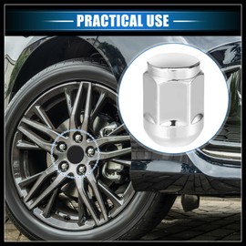 Hihaha 10 Pcs Wheel Lug Nuts Compatible for Honda Civic 2017-2021 for Honda Odyssey 2007-2010, Durable M14 x 1.5 Carbon Steel Silver Tone Tire Lugnuts Durable Material