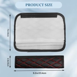 HQRNYP 2PCS Car Seat Belt Pads, Seatbelt Covers, Leather Car Seat Cushion Protect Shoulder and Neck, Car Interior Accessories Breathable Auto Belt Strap Covers Fit for SUV Van Truck (Black/Red)