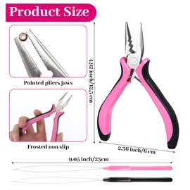 Haarverlängerungs Zange, Bonding Zange für Extensions mit Einfädler für Haarverlängerungen für Extensions & 3-Loch Entfernung, Professionelle Zange für Microringe & Bonding