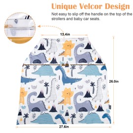 Car Seat Covers for Babies, Nursing Cover for Breastfeeding, Baby Carseat Canopy for Boys and Girls, Infant Car Seat Cover, Multiuse Baby Shopping Cart/High Chair/Stroller Covers (Dinosaur)