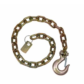 Mytee Products Trailer Safety Chain 5/16" x 36" with Clevis Slip Hook with Latch end Fitting - 4,700 LBS WLL Grade 70 Heavy Duty Trailer Chains with Hook for Towing & Gooseneck Couplers