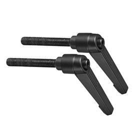 CoCud Clamping Lever Handles M8 x 60 mm Male Thread Adjustable Quick Release Locking Rotating Bolt Knobs Black - (Use: for Lathes) Pack of 2