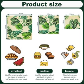 GmeDhc Beeswax Cloths, Wax Paper for Food, Reusable Beeswax Wipes for Wrapping, Food, Cheese Bread, 3 Sizes S/M/L