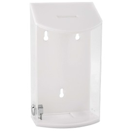 MCB - Rounded Acrylic Box - Charity Box - Donation Box - Collection Box - Tip Container - Kupat Tzedakah (White)