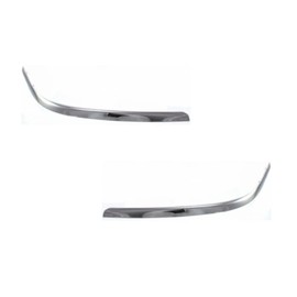 For Lincoln Town Car 1998 99 00 01 2002 Bumper Trim Driver and Passenger Side | Pair | Front | Chrome | Replacement For FO1058273, FO1059273 | 840304007127, F8VZ17K834BA, 840304007165, F8VZ17K833BA