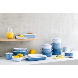 Riess, 0337-127 Kitchen Dimensions 9 cm, 0.6 L, Enamel, Classic Edition Nature Blue Light, 0.333 kg, 0.5 Litre, 14.5 x 10.1 x 12 cm