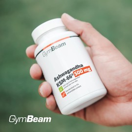 GymBeam Ashwagandha KSM-66 Capsules - Effective Plant Extract, Indian Ginseng, Adaptogen for Sleep and Mental Health, Contains Vitanolides, Nootropics, 90 Caps