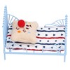 1:12 Miniature Bed Metal Structure Cute Pattern Sponge Cloth Mattress