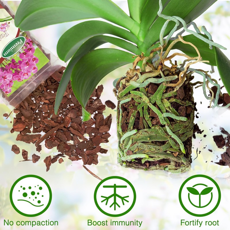 Orchid Bark Potting Mix,Premium Orchid Potting Mixture of Pine Bark