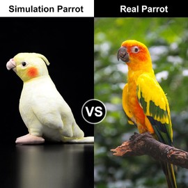 RLOMUTE Parrot Plush Toy Cockatiel Realistic Stuffed Bird Super Soft Cute for Birthday Party Favors Companions Bedroom Car Home Decor Collectible Gift for kids Boys Girls 7.8 Inch Yellow